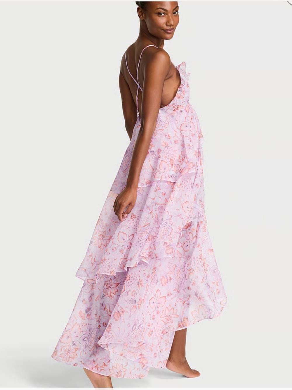Victoria's Secret Pink Floral High-Low Tiered Maxi Dress nwt!